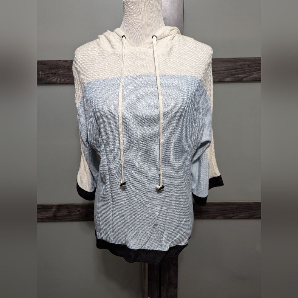 St. John silk cashmere blend hooded sweater